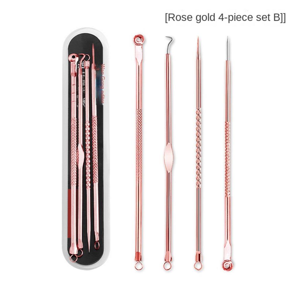 Очиститель Уход за лицом Игла от акне 4x Набор инструментов для удаления черных точек Удаление прыщей Пинцет для удаления черных точек