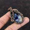 Кулон из содалита, медная проволока, кулон, ювелирные изделия из содалита, элегантный кулон, кулон ручной работы, медные украшения, кулон с драгоценным камнем, подарок для нее