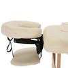 Portable Massage Bed, Folding Spa Beauty Massage Table with 2 Sections, Carry Bag and Wooden Frame, Cream