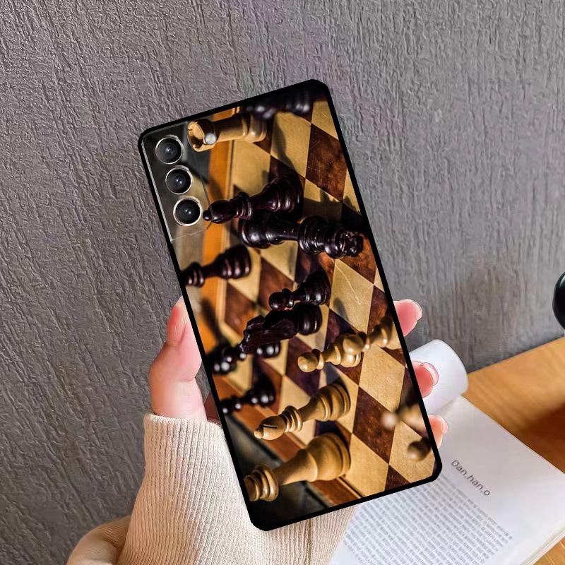 Чехол для телефона 'Шахматная доска Темная лошадка' для Samsung Galaxy S26 S25 S20 S21 S22 S23 S24 Ultra S10 Plus S24 FE S25 FE