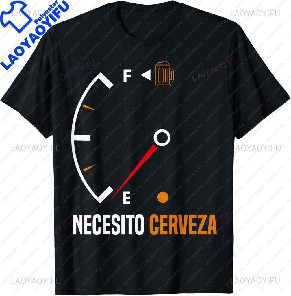 NECESITO Cerveza Funny Alcohol Beer Drinking Spanish ShortSleeve Unisex TShirt Graphic T Shirts Unisex Clothing Streetwear