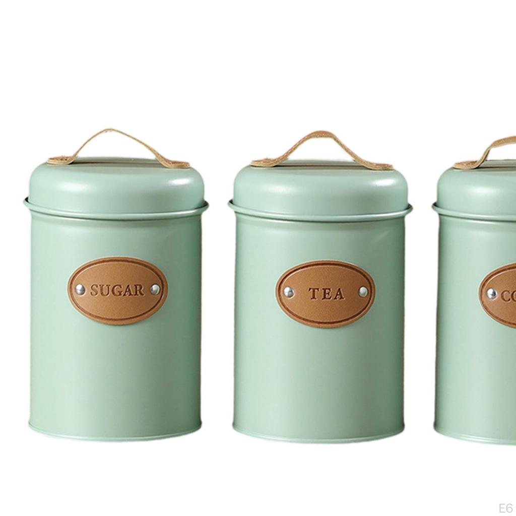 3 шт. герметичные кухонные канистры, контейнер для кофе, деревенский декор, канистра для чая и сахара