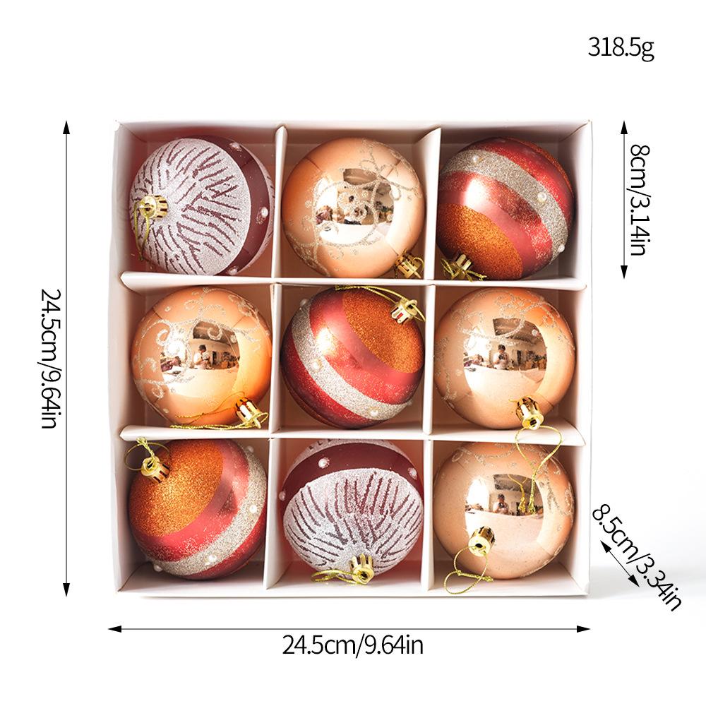 Набор елочных украшений: Девять расписных макаронс конфетных цветов, неправильной формы
