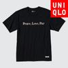 Uniqlo Футболка с принтом «Япония, мир для всех», короткий рукав, стандартный крой, Адам Скотт