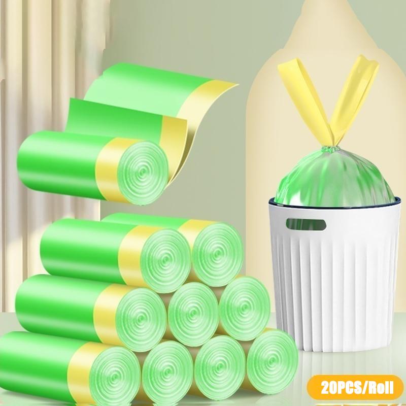 1/5 Rolls Disposable Dustbin Bag Household Large Capacity Trash Bag Kitchen Bathroom Portable Cleaning Big Plastic Bag