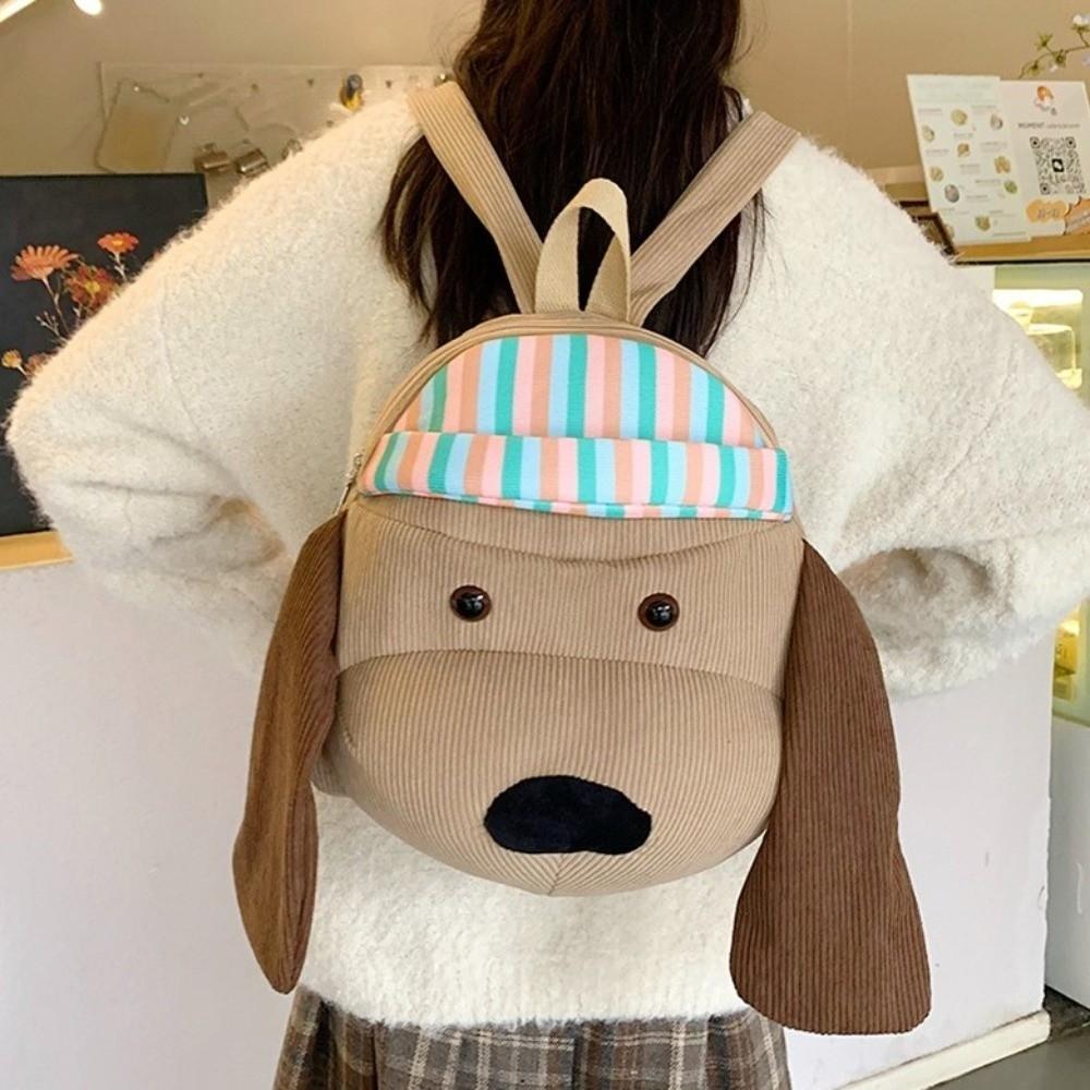 Fluffy Cartoon Plush Backpack Stuffed Students School Bag Dog Plush Doll Knapsack Kid Girl Boy