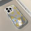 Yellow Heart Pattern Back Mirror Phone Case For iPhone 17 16 15 Pro Max 14 13 12 11 Pro X XR XS 7 8 Plus 17 Air Shockproof Cover