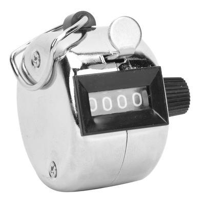 Счетчик BERM Hand Tally Counter 4Digits Silver Alium сплав Ручной счетный инструмент с крючком(пластик