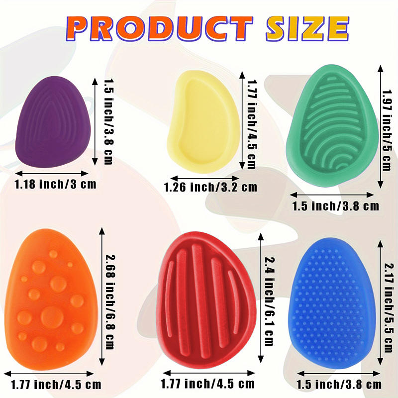 6 шт. Игрушки для игрушек Fidget Toys для взрослых, сенсорные силиконовые камни, текстурированные для детей с аутизмом, успокаивающие игрушки для снятия стресса