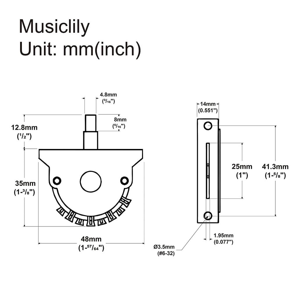 5-позиционный переключатель для электрогитары Strat ST Style Oak-Grigsby