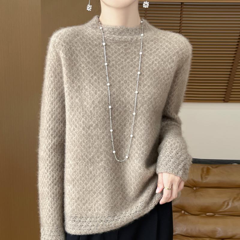 Женский кашемировый свитер Qinghe Cashmere 30% кашемир 70% шерсть Осень и Зима Пуловер Теплый и Модный