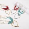 Pearl Big Love Heart Necklace Stone Conch Necklace Simple Exaggerated Choker  Party
