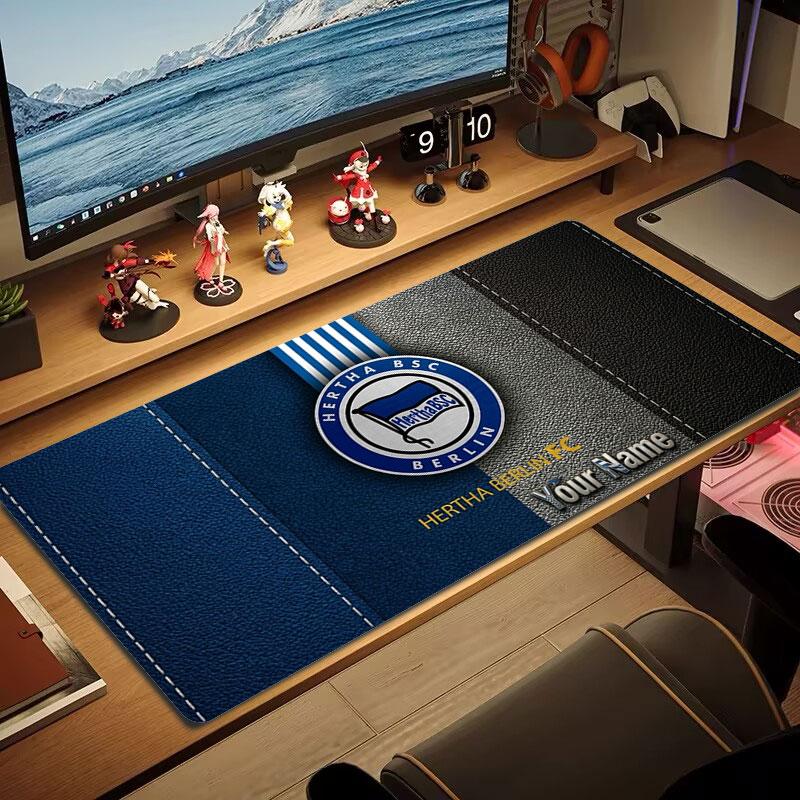 Hertha BSC Custom Name Large Size Mouse Pad Large Gaming Table Cushion Non-slip Laptop Tablet Big Mousepad XXL Mat Mini PC Playmat With Lock edge