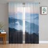 Morning View Of The Tatra Mountains In The Fog And Valley Sheer Curtains for Living Room Bedroom Window Voiles Tulle Curtain