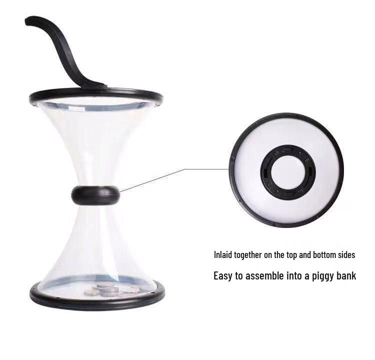 Креативная вращающаяся копилка-циклон: Прозрачная вращающаяся воронка для хранения монет
