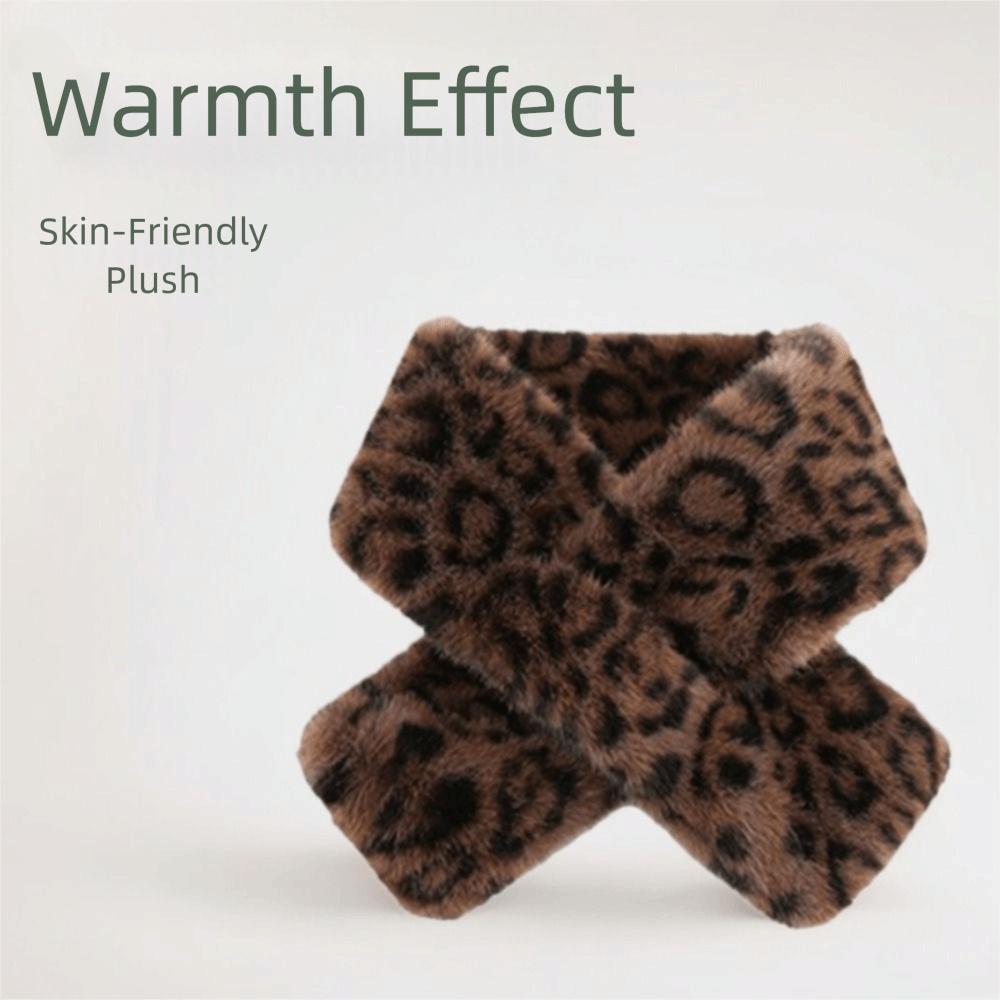 Soft Leopard Print Scarf Windproof Winter Scarf Outdoor Cross Scarf Women's Wear