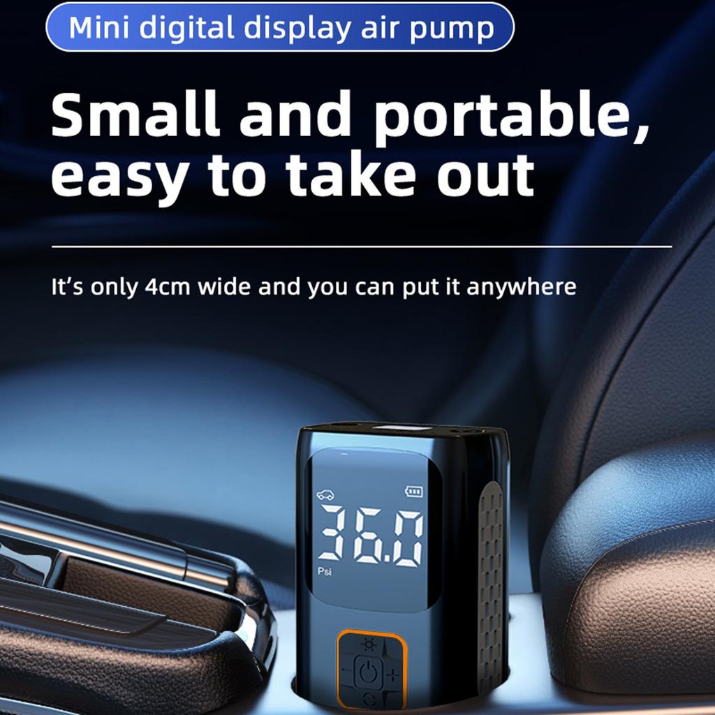 Беспроводной насос для шин и портативный компрессор для велосипеда с цифровым дисплеем, 4 режима, портативный, перезаряжаемый, для автомобильных шин, двигателя, велосипеда, мяча