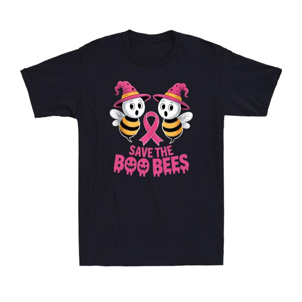 Save The Boo Bees Funny Ghost Bee Breast Cancer Awareness Vintage Men's T-Shirt Unisex T-Shirt