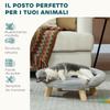 Removable Plush Sofa Bed for Dogs and Cats with Backrest, 47x40x20 cm, Grey