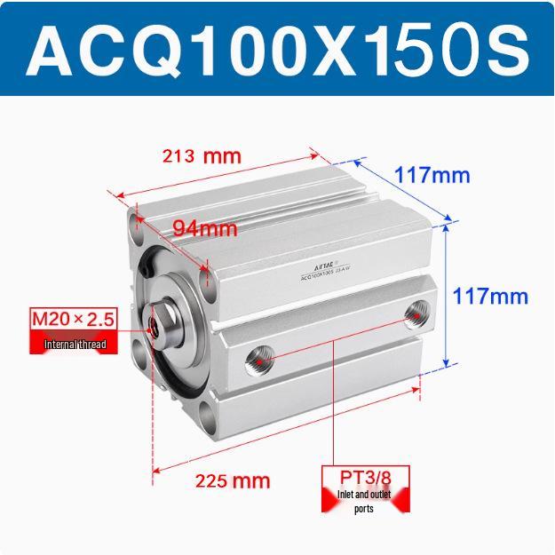 Тонкий цилиндр Airtac с высоким усилием серии ACQ (Размеры: 100/80X10-50SB)