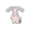 Adorable Cartoon Metal Brooch Pink Bunny And Mouse Design Stylish Accessory For Everyone
