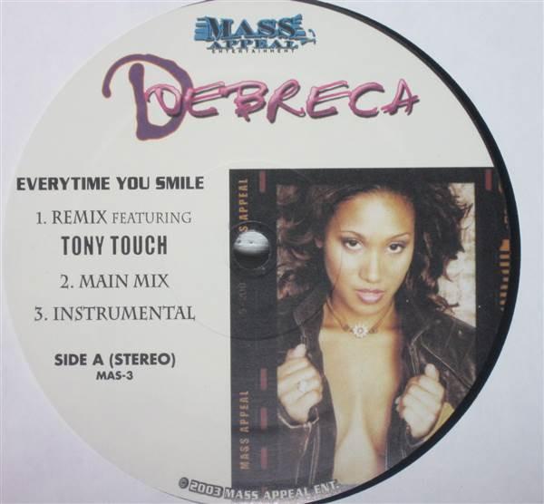 12-дюймовая пластинка DEBRECA SMITH - Everytime You Smile / Caught My Eye MAS3 Mass Appeal Ent 2003 US Rap & Hip-Hop/R&B Б/у