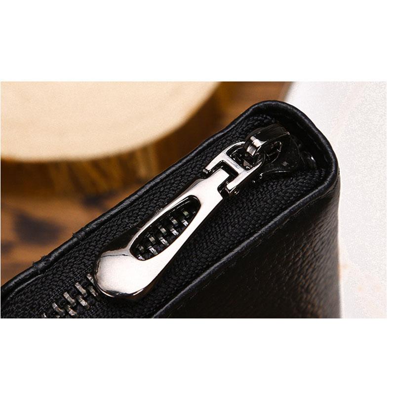 Мини-держатель для карт из натуральной кожи с застежкой-молнией, первый слой из коровьей кожи, для организации нескольких карт