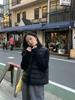 New winter splicing knitted fashion cotton clothes versatile stand-up collar warm light casual bottoming jacket Internet celebrity