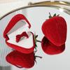 Коробка для колец в виде клубники, милая детская шкатулка для украшений, плюшевая шкатулка для хранения, подарочная коробка, шкатулка для украшений