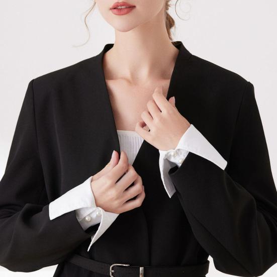 Женский съемный фальшивый воротник и манжеты Белый воротник рубашки Манжеты на рукава для офиса Деловых Формальных случаев