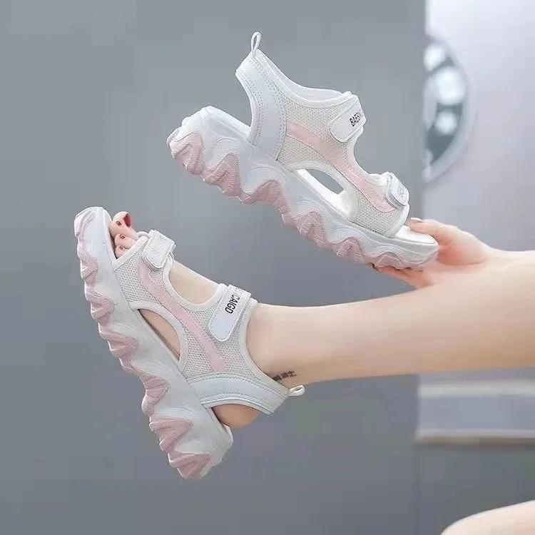 Модные спортивные сандалии женские летние милые студенческие плоские женские сандалии женская обувь сандалии на платформе женские повседневные сандалии для девочек