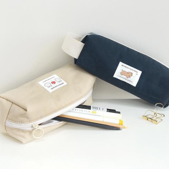 Мягкая сумка-карандаш Ocheck с квадратным ремешком, пенал для ручек, популярная фраза в Корее.