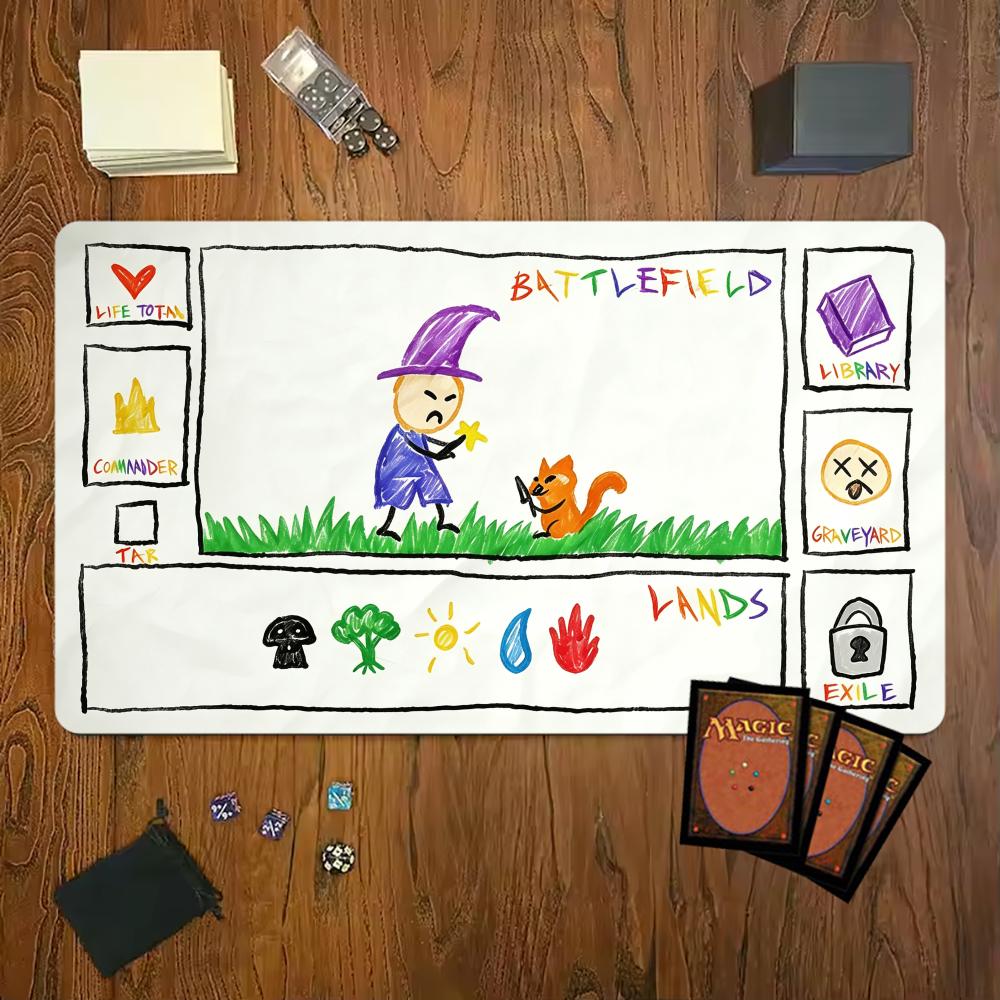 Mouse pad Cardboard Board Game Zone Magic Party XL Game Mat Durable Rubber for TCG MTG Desk Mouse Pad Office Friendly Design 1pc