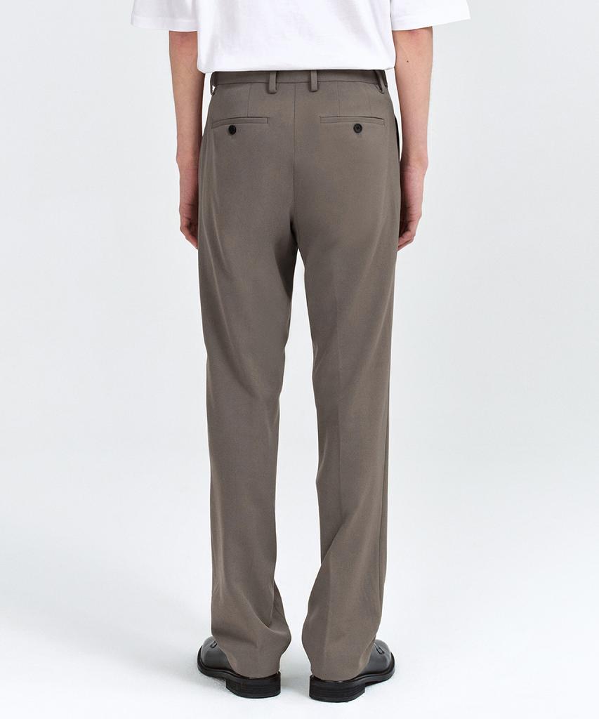 MUSINSA STANDARD Semi-Wide Hidden Elastic Waist Slacks [Dusty Beige]
