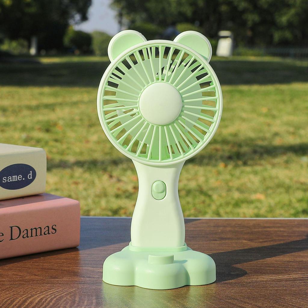 Cartoon Mini USB Rechargeable Portable Fan for Students - Desktop & Handheld