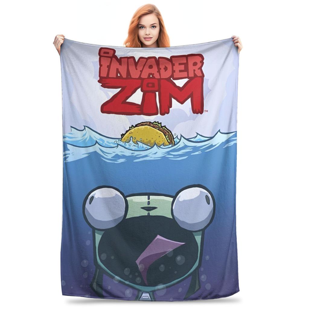 Invader Zim Gir Dib Robot Blankets Flannel Textile Decor Portable Super Soft Throw Blanket for Bed Car Bedspread