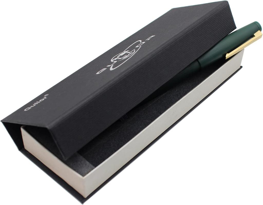 Gullor Цветная перьевая ручка Простой конвертер и подарочная коробка Золотое перо Экстратонкое Зеленый X80, Дизайн, В комплекте, Клип, (0.3mm),