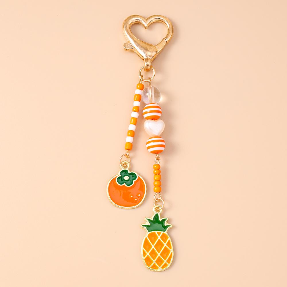 New Enamel Avocado Cherry Keychain Women Girls Fruit Key Ring Pendants for Handbag Decor DIY Key Chain Gifts