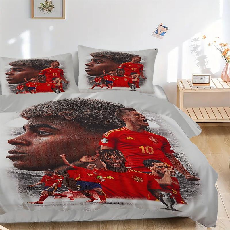3Pcs Spain'S Football Triumph Bedding Sets For All Sizes New 3D Printed Bed Cover Comforter Duvet Cover Pillowcase Bedroom Decoration
