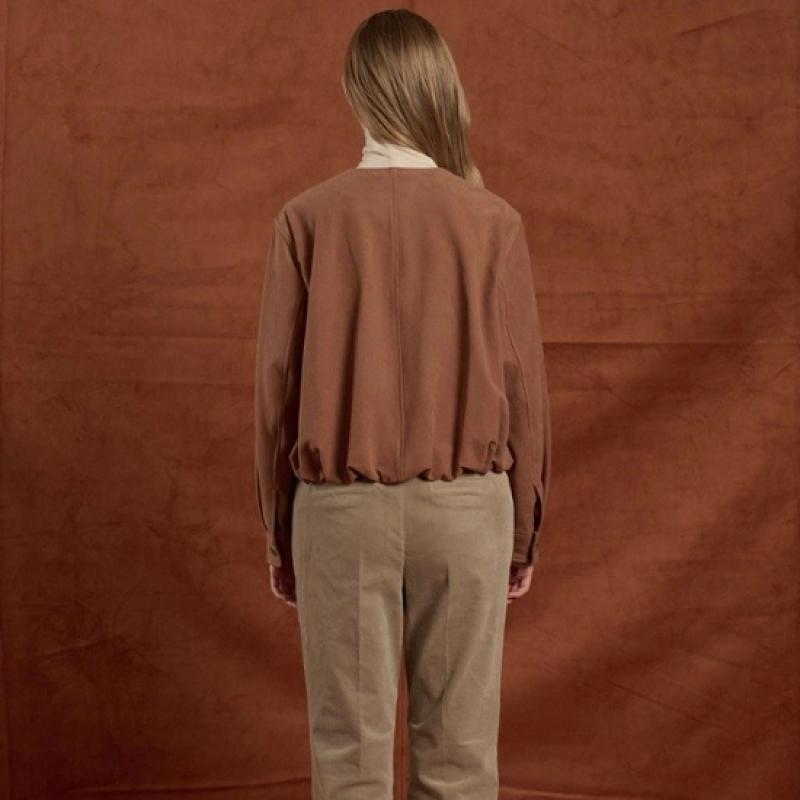Bcbg Faux Suede Round Neck Jacket B5w9j111
