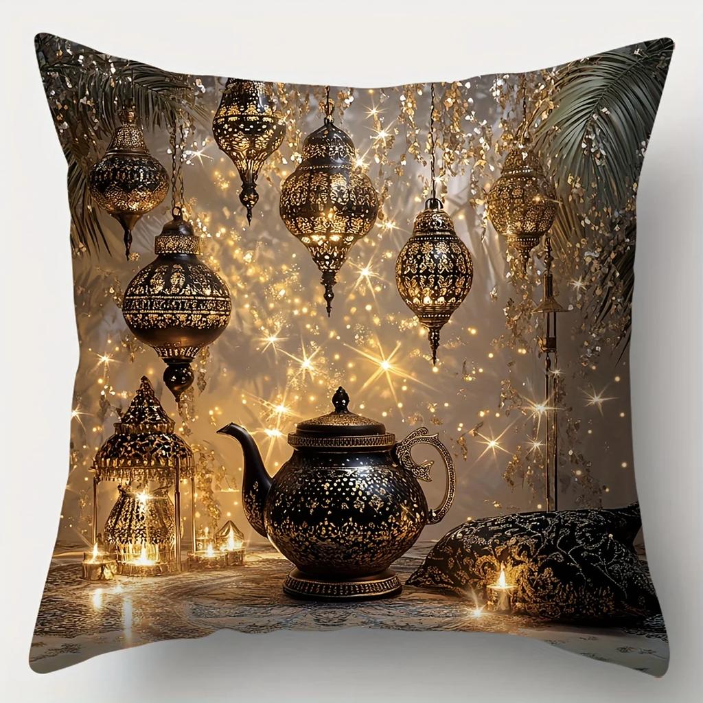 Vikama Ramadan Pillowcase Square Ramadan Blessings, Islamic Eid Decor Suitable For Living Room Sofas, Home Decor