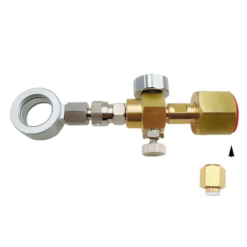 Латунный адаптер для наполнения CO2, адаптер для CO2, клапаны контроля давления, портативная латунная текстура CO2 для бутылки