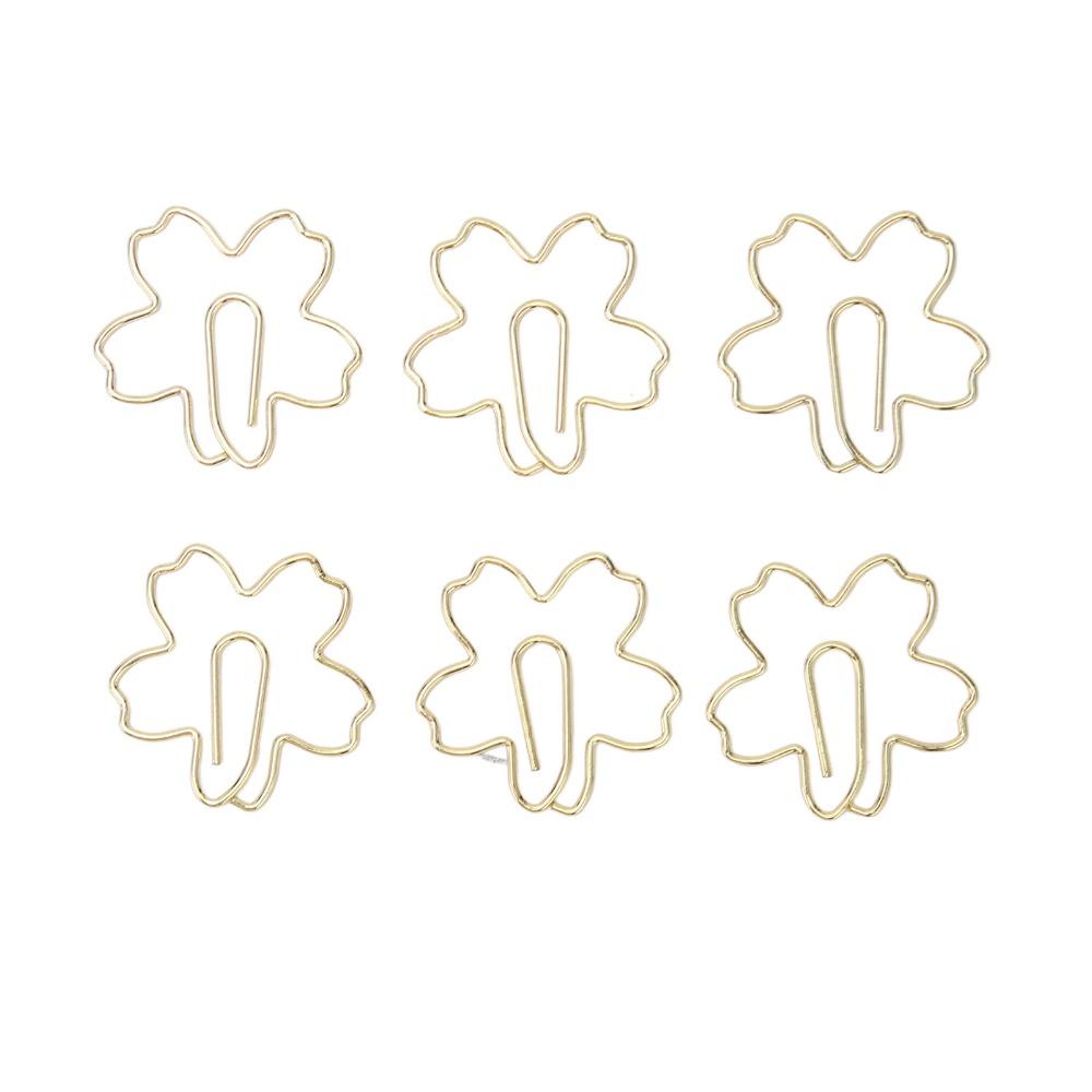 100Pcs Gold Cute Paper Clips Sakura Shape Cool Paper Clips Cute Cute Planner Clips Office