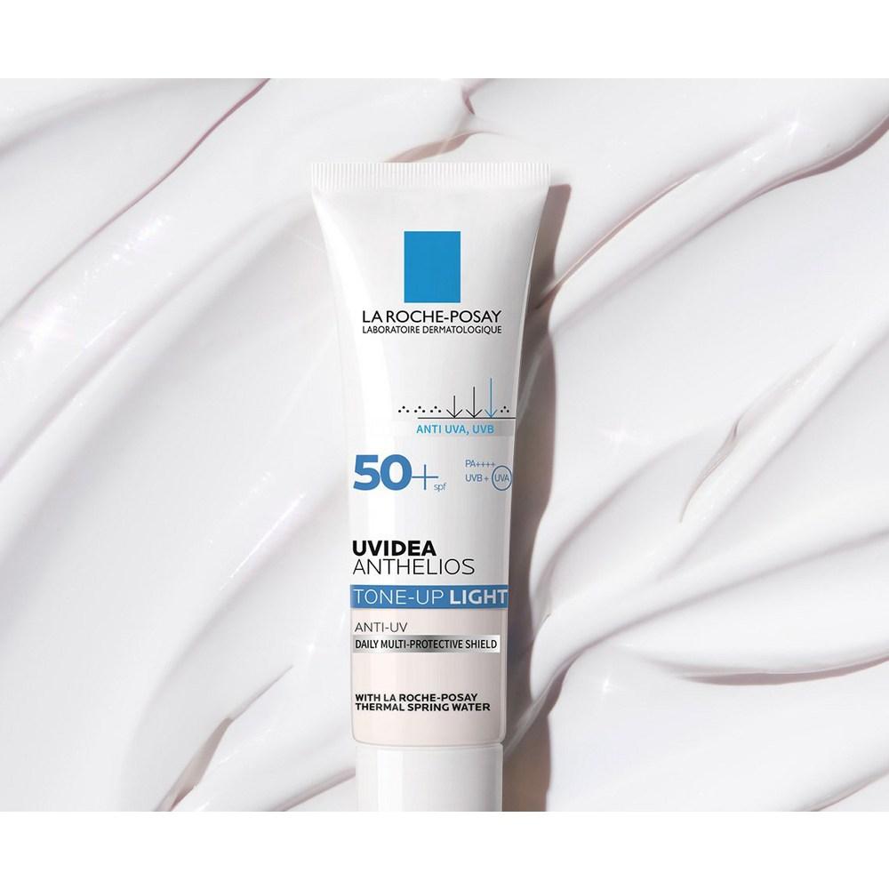 La Roche-Posay Солнцезащитный крем Uvidea Tone-up Light SPF50+ PA++++ Ватные диски 30 шт., 30 мл, 1 набор