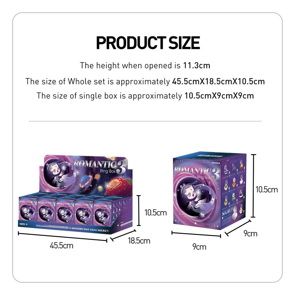 POP MART Романтическая шкатулка для колец Сцена POP MART Gacha Gacha Blind Box Фигурка Пластиковая модель Премиум-игрушка Мягкий винил Оригинальный персонаж Подарок на день рождения [1