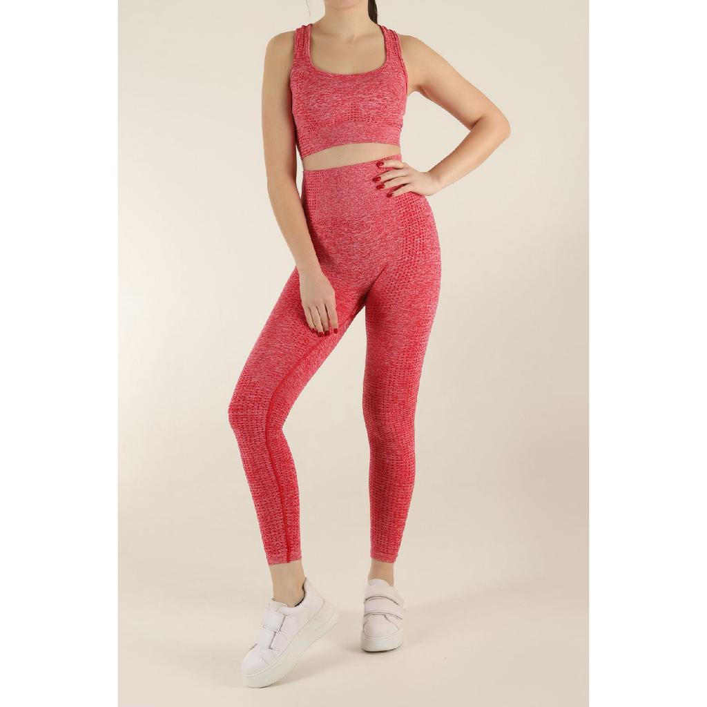 Меланжевый спортивный бюстгальтер и колготки