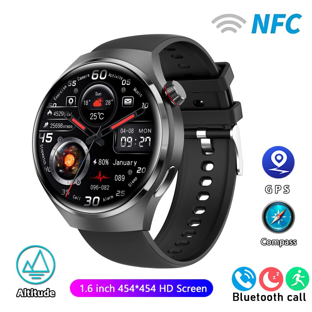 2025 Новые часы Pro GPS NFC Смарт-часы Мужские 360*360 AMOLED Экран Пульс Bluetooth Звонок IP68 Водонепроницаемые Мужские Смарт-часы