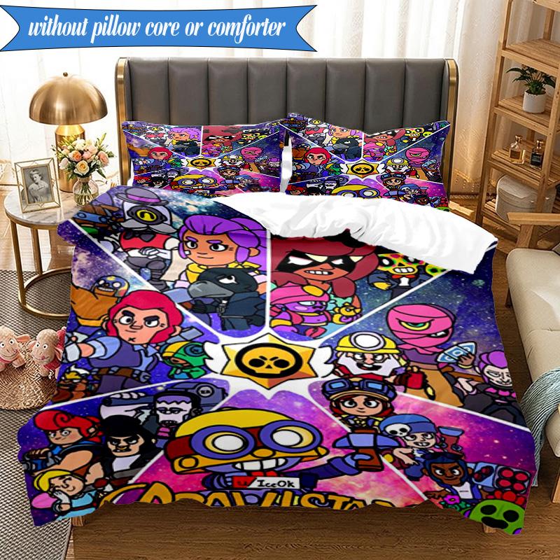 Game Brawl Adventure Heroes 3pcs K-pop music group Bedding set,Ideal for Bedroom, Dormitory,Including Duvet Cover And 2pcs Pillowcases,Fan gifts