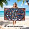 Fish Ocean Theme Beach Towel Personalized Custom Name & Text Soft Quick Dry Beach Towel for Swimming Travel
