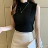 Summer Base Shirt, Women's Summer Slim Fit Thin Sweater, Sleeveless Knit Sweater, Inner Vest, Short Top
